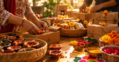 Entrepreneur preparing festive products for Diwali and wedding season business