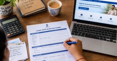 Image Alt Text Entrepreneur comparing government self-employment loan schemes in India