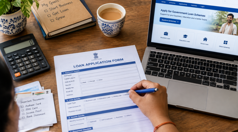 Image Alt Text Entrepreneur comparing government self-employment loan schemes in India